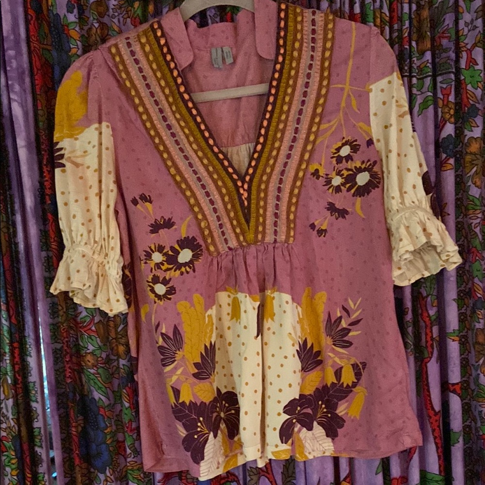 Floral V-Neck Women's Top